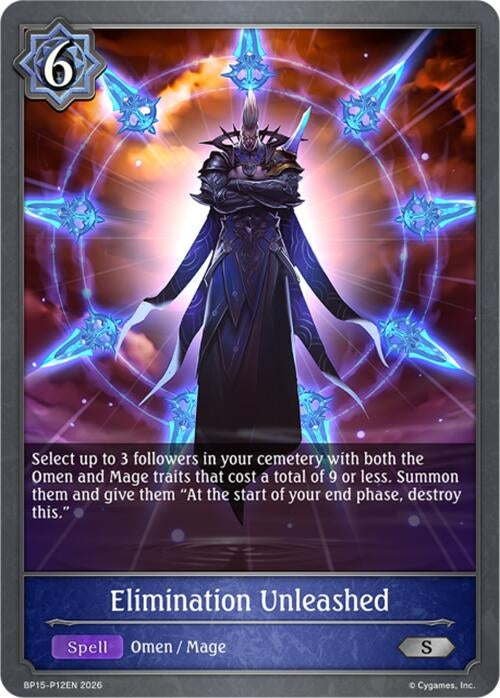 Image for Elimination Unleashed - P12 (Foil) (BP15-P12EN) - Shadowverse: Evolve