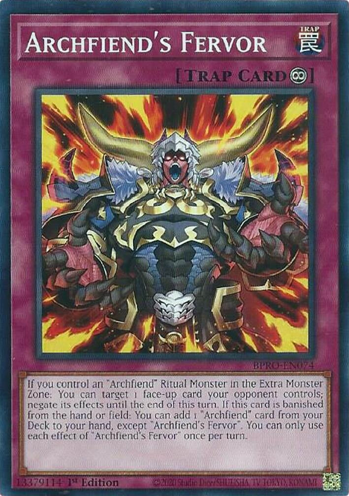 Image for Archfiend's Fervor (BPRO-EN074) - YuGiOh