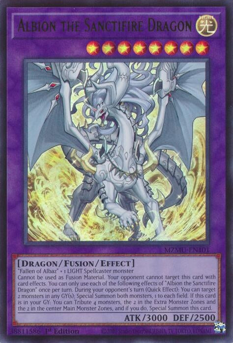 Image for Albion the Sanctifire Dragon (MZMU-EN101) - YuGiOh