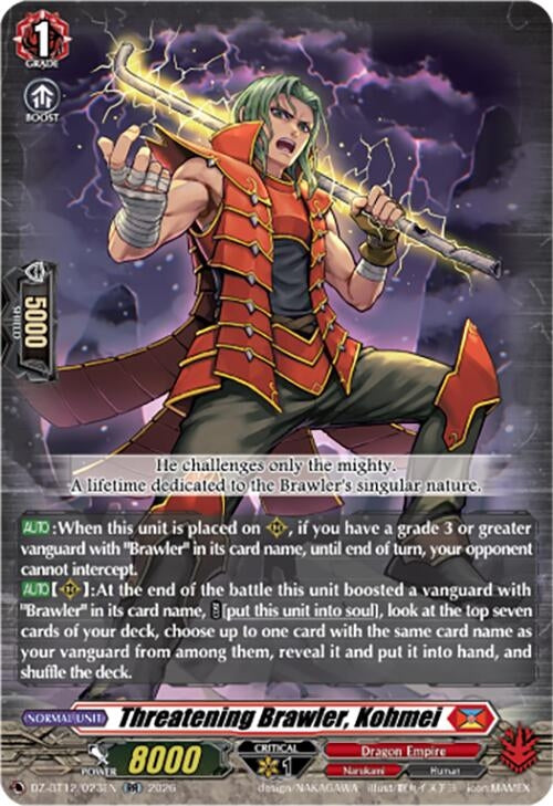 Image for Threatening Brawler, Kohmei (DZ-BT12/023EN) - Cardfight Vanguard