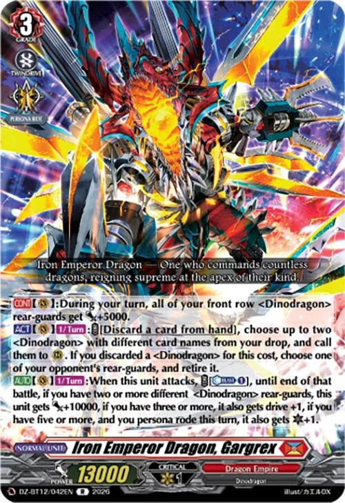 Image for Iron Emperor Dragon, Gargrex (DZ-BT12/042EN) - Cardfight Vanguard