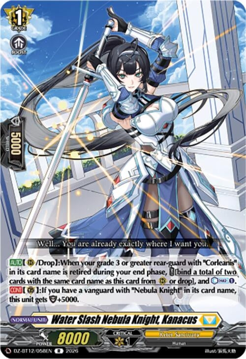 Image for Water Slash Nebula Knight, Kanacus (DZ-BT12/058EN) - Cardfight Vanguard