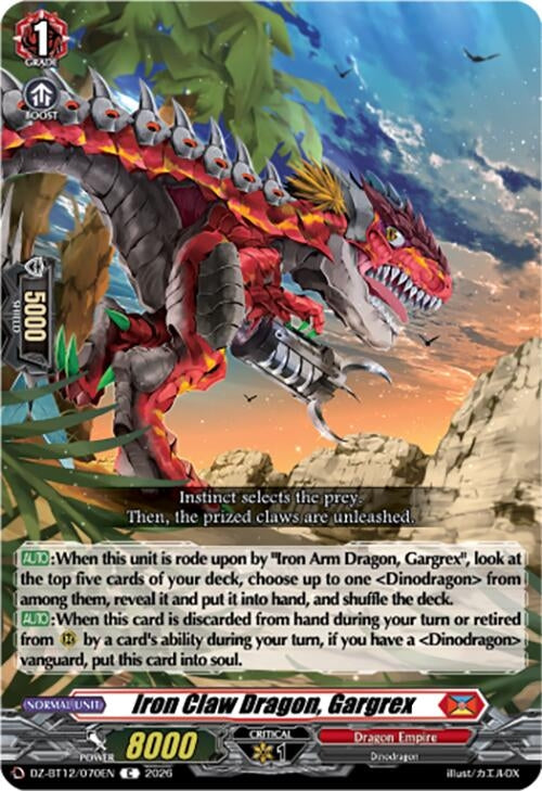 Image for Iron Claw Dragon, Gargrex (DZ-BT12/070EN) - Cardfight Vanguard