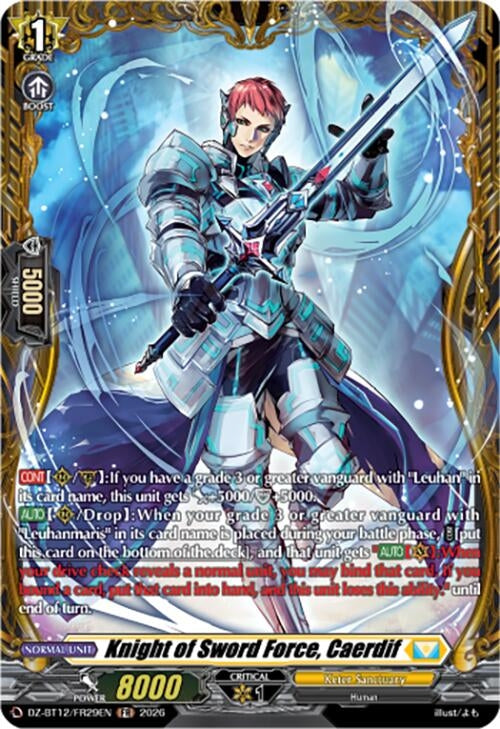 Image for Knight of Sword Force, Caerdif (FR) (DZ-BT12/FR29EN) - Cardfight Vanguard