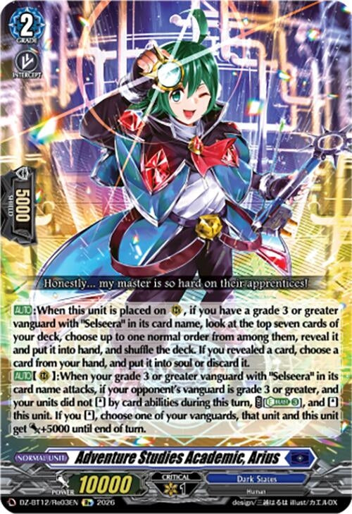 Image for Adventure Studies Academic, Arius (DZ-BT12/Re03EN) - Cardfight Vanguard