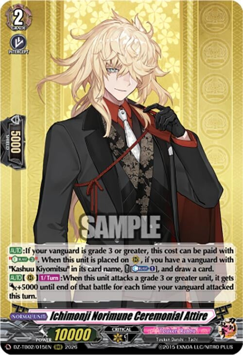 Image for Ichimonji Norimune Ceremonial Attire (DZ-TB02/015EN) - Cardfight Vanguard