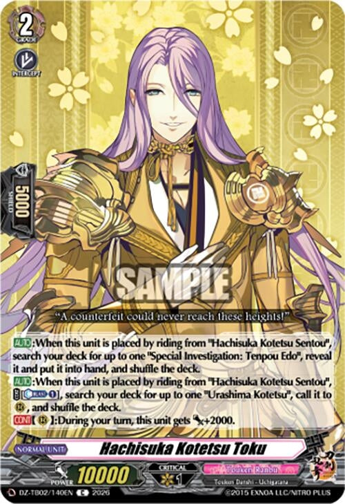 Image for Hachisuka Kotetsu Toku (DZ-TB02/140EN) - Cardfight Vanguard