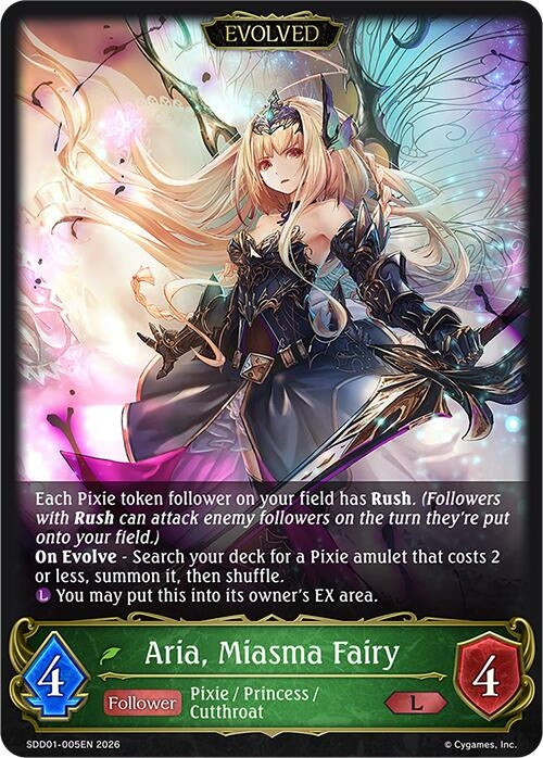 Image for Aria, Miasma Fairy (Evolved) (SDD01-005EN) - Shadowverse: Evolve