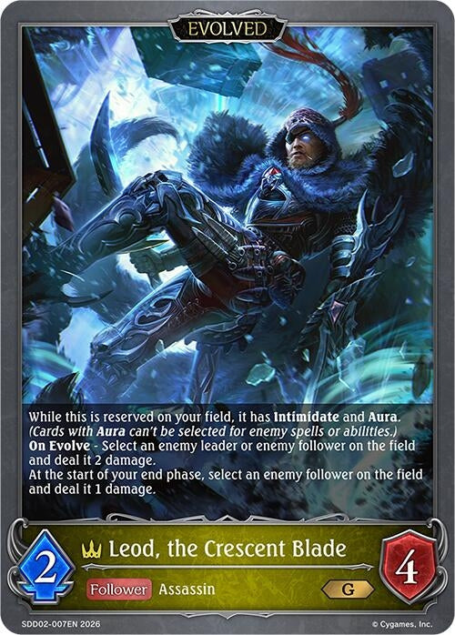 Image for Leod, the Crescent Blade (Evolved) (SDD02-007EN) - Shadowverse: Evolve