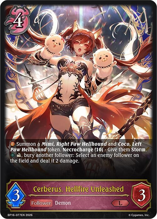 Image for Cerberus, Hellfire Unleashed (BP16-077EN) - Shadowverse: Evolve