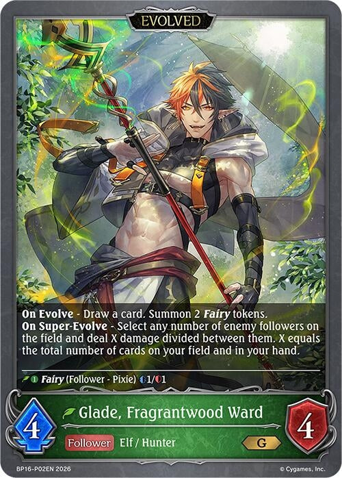 Image for Glade, Fragrantwood Ward (Evolved) - P02 (Foil) (BP16-P02EN) - Shadowverse: Evolve