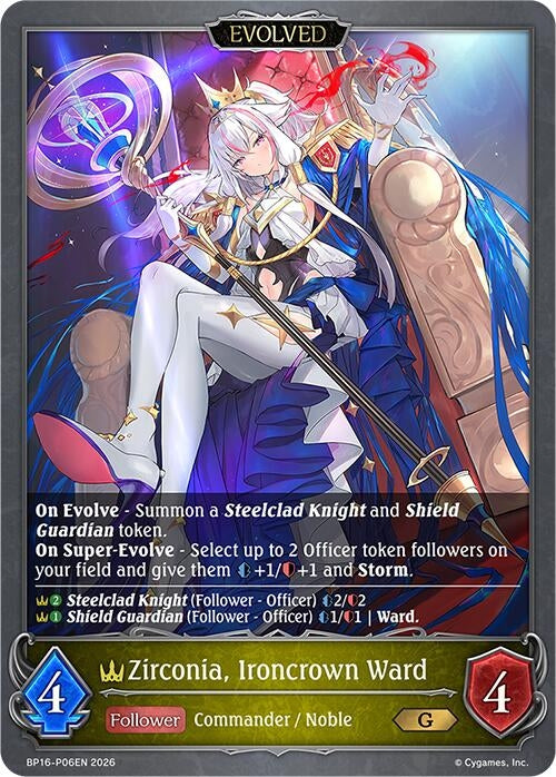 Image for Zirconia, Ironcrown Ward (Evolved) - P06 (Foil) (BP16-P06EN) - Shadowverse: Evolve