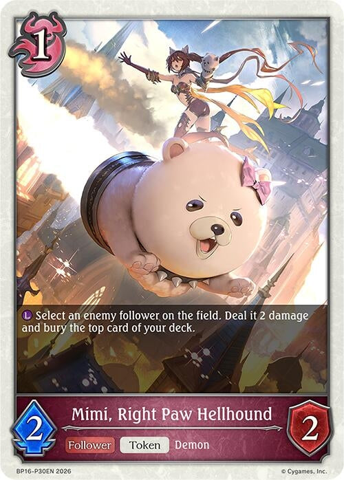 Image for Mimi, Right Paw Hellhound - P30 (Foil) (BP16-P30EN) - Shadowverse: Evolve