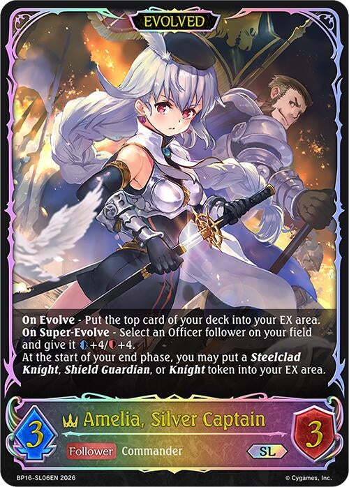 Image for Amelia, Silver Captain (Evolved) (SL) (BP16-SL06EN) - Shadowverse: Evolve
