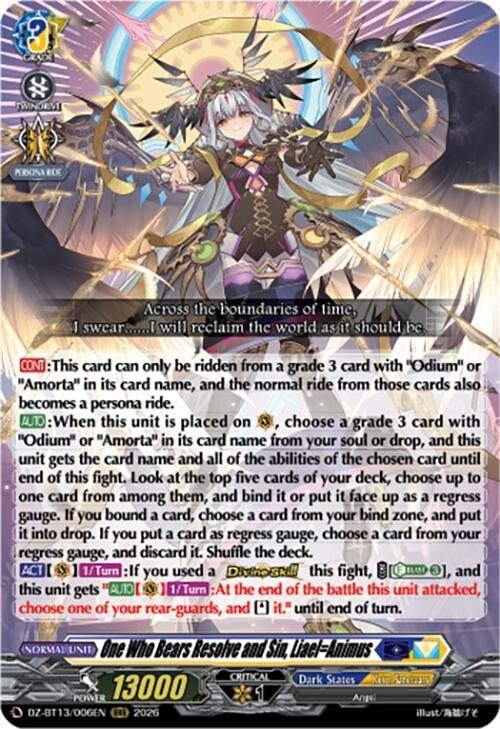 Image for One Who Bears Resolve and Sin, Liael=Animus (DZ-BT13/006EN) - Cardfight Vanguard
