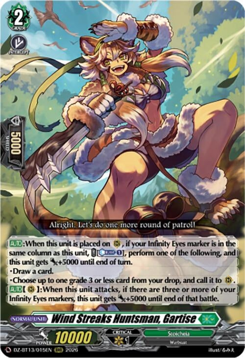 Image for Wind Streaks Huntsman, Gartise (DZ-BT13/015EN) - Cardfight Vanguard