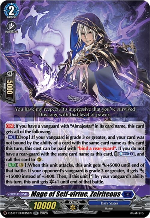 Image for Mage of Self-virtue, Zelriteous (DZ-BT13/035EN) - Cardfight Vanguard