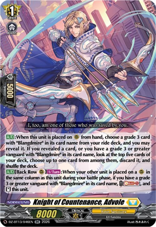 Image for Knight of Countenance, Advole (DZ-BT13/046EN) - Cardfight Vanguard