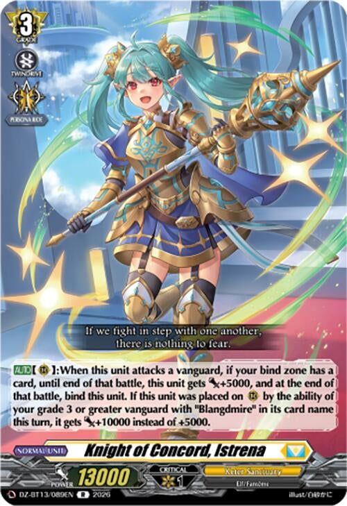 Image for Knight of Concord, Istrena (DZ-BT13/089EN) - Cardfight Vanguard