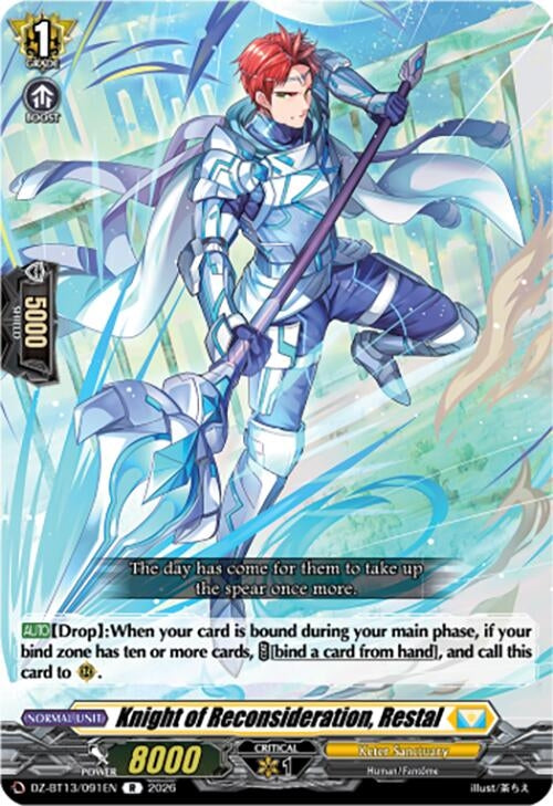 Image for Knight of Reconsideration, Restal (DZ-BT13/091EN) - Cardfight Vanguard