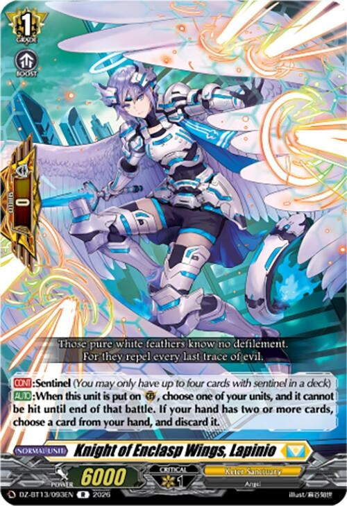 Image for Knight of Enclasp Wings, Lapinio (DZ-BT13/093EN) - Cardfight Vanguard
