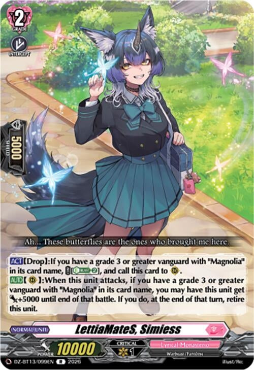Image for LettiaMateS, Simiess (DZ-BT13/099EN) - Cardfight Vanguard