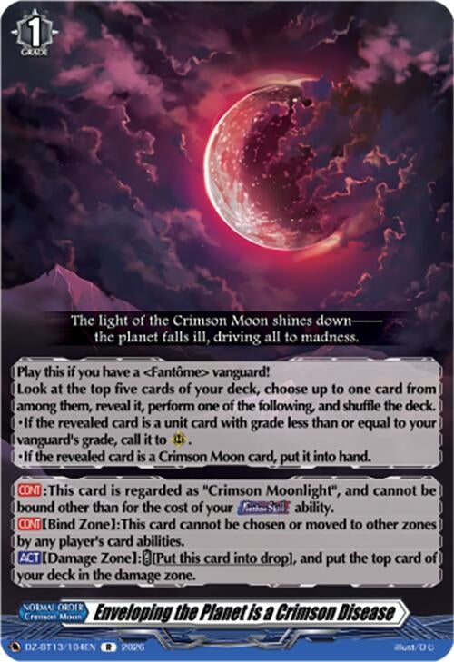 Image for Enveloping the Planet is a Crimson Disease (DZ-BT13/104EN) - Cardfight Vanguard