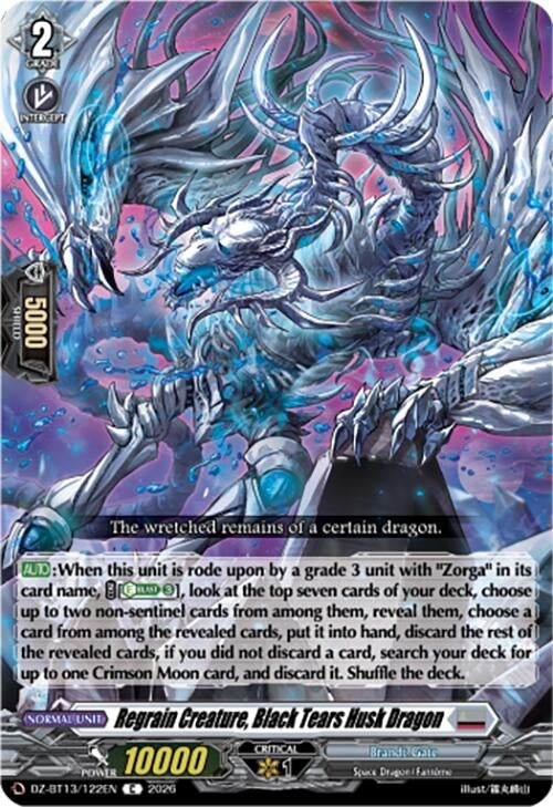 Image for Regrain Creature, Black Tears Husk Dragon (DZ-BT13/122EN) - Cardfight Vanguard