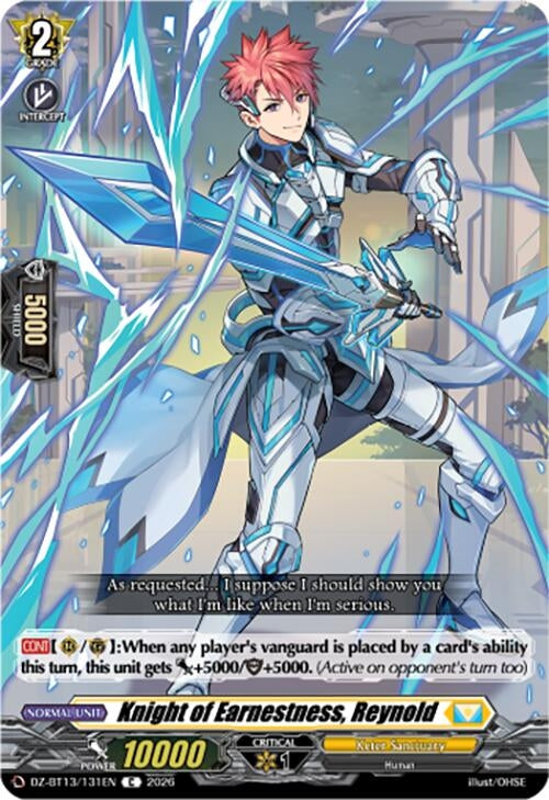 Image for Knight of Earnestness, Reynold (DZ-BT13/131EN) - Cardfight Vanguard