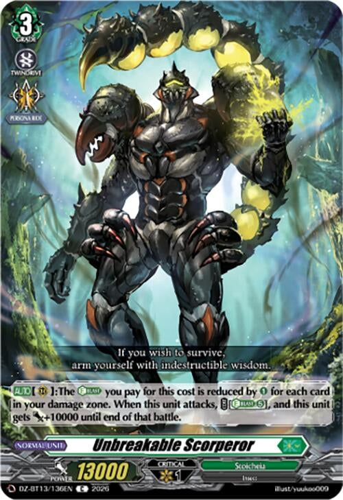 Image for Unbreakable Scorperor (DZ-BT13/136EN) - Cardfight Vanguard