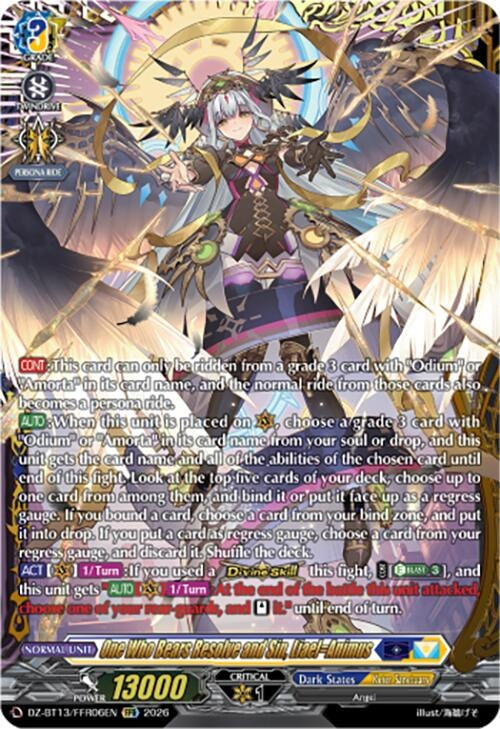 Image for One Who Bears Resolve and Sin, Liael=Animus (FFR) (DZ-BT13/FFR06EN) - Cardfight Vanguard