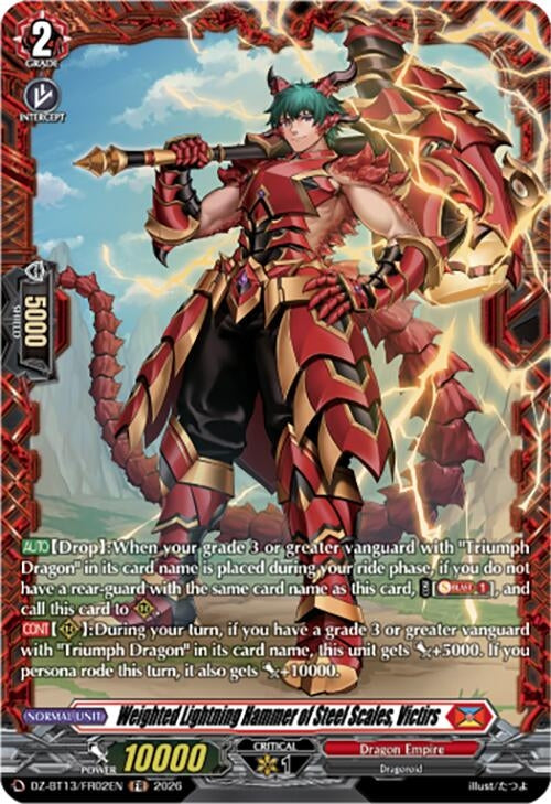 Image for Weighted Lightning Hammer of Steel Scales, Victirs (FR) (DZ-BT13/FR02EN) - Cardfight Vanguard