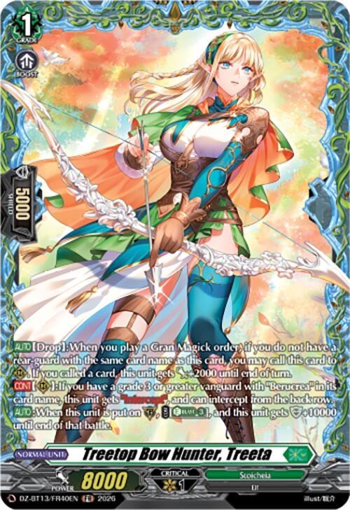 Image for Treetop Bow Hunter, Treeta (FR) (DZ-BT13/FR40EN) - Cardfight Vanguard