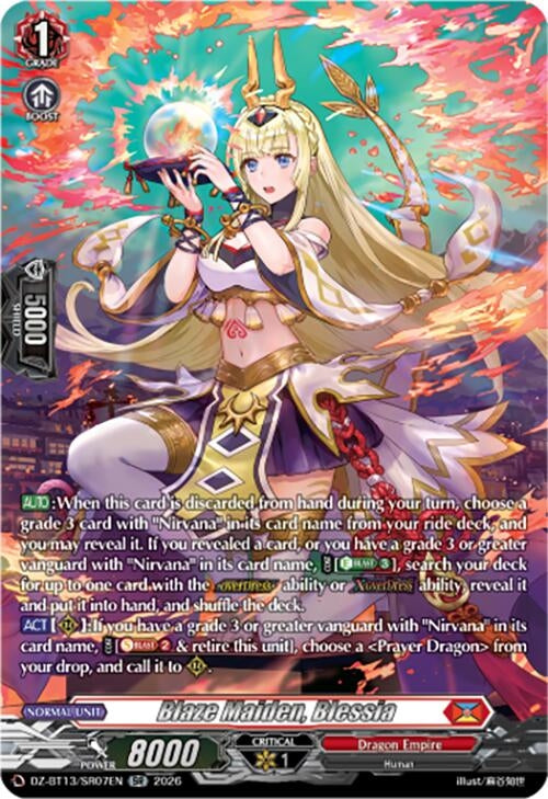 Image for Blaze Maiden, Blessia (SR) (DZ-BT13/SR07EN) - Cardfight Vanguard