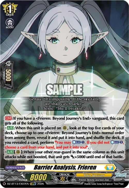 Image for Barrier Analysis, Frieren (DZ-BT13/EX07EN) - Cardfight Vanguard