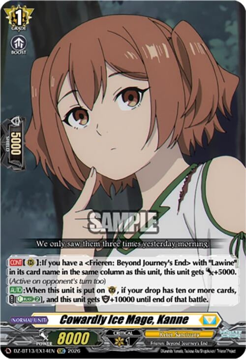 Image for Cowardly Ice Mage, Kanne (DZ-BT13/EX14EN) - Cardfight Vanguard
