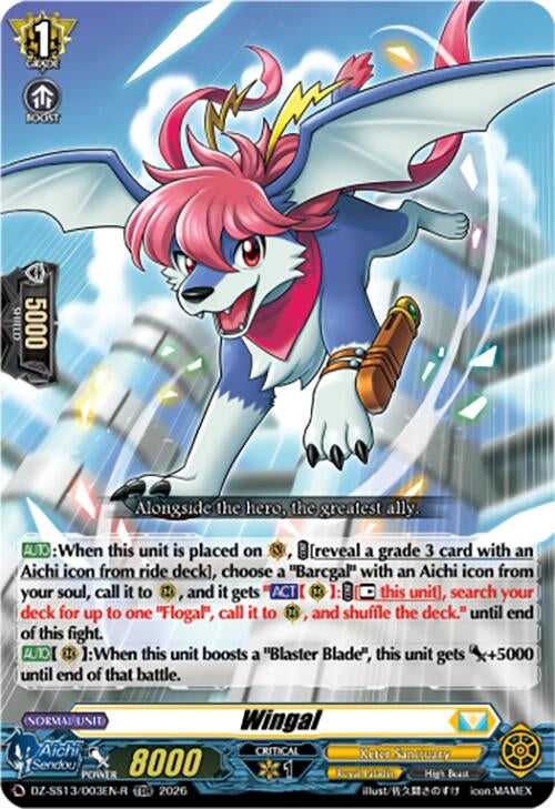 Image for Wingal (TDR) (DZ-SS13/003EN-R) - Cardfight Vanguard