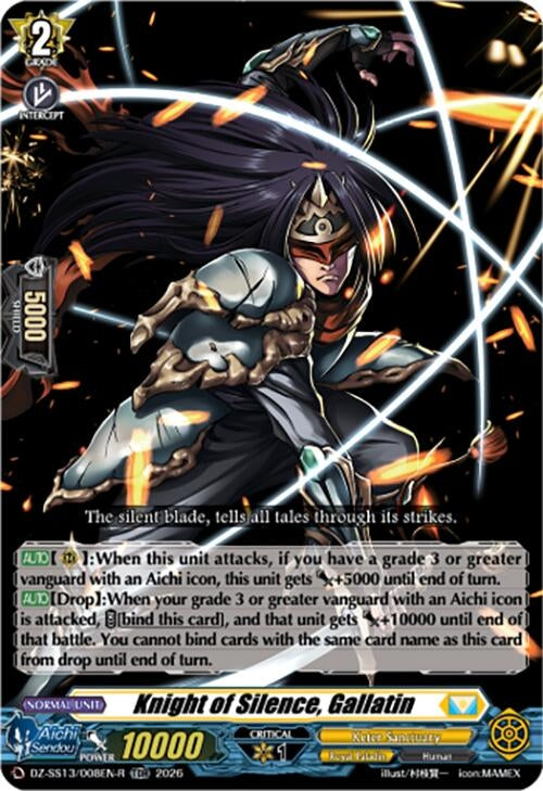 Image for Knight of Silence, Gallatin (TDR) (DZ-SS13/008EN-R) - Cardfight Vanguard