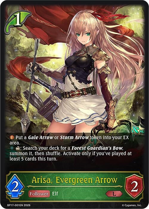 Image for Arisa, Evergreen Arrow (BP17-001EN) - Shadowverse: Evolve