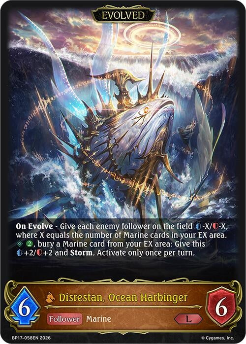 Image for Disrestan, Ocean Harbinger (Evolved) (BP17-058EN) - Shadowverse: Evolve
