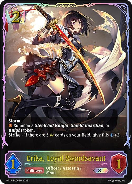 Image for Erika, Loyal Swordsavant (SL) (BP17-SL05EN) - Shadowverse: Evolve