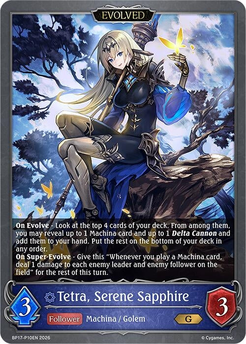 Image for Tetra, Serene Sapphire (Evolved) - P10EN (Foil) (BP17-P10EN) - Shadowverse: Evolve