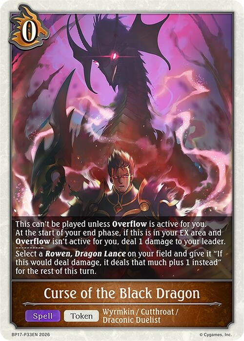 Image for Curse of the Black Dragon - P33EN (Foil) (BP17-P33EN) - Shadowverse: Evolve