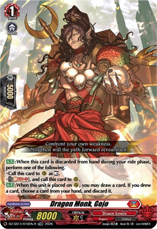 Image for Dragon Monk, Gojo (TDR) (DZ-SS14/010EN-R) - Cardfight Vanguard