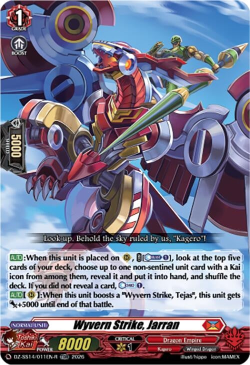 Image for Wyvern Strike, Jarran (TDR) (DZ-SS14/011EN-R) - Cardfight Vanguard