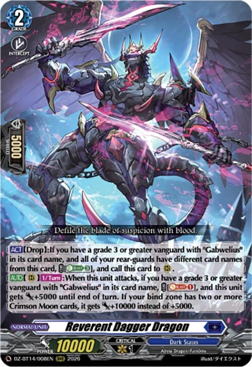 Image for Reverent Dagger Dragon (DZ-BT14/008EN) - Cardfight Vanguard