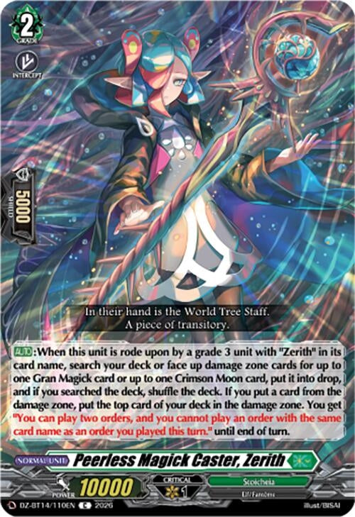 Image for Peerless Magick Caster, Zerith (DZ-BT14/110EN) - Cardfight Vanguard