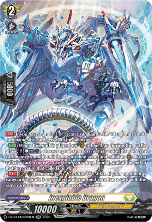 Image for Inexpiable Dragon (SR) (DZ-BT14/SR29EN) - Cardfight Vanguard