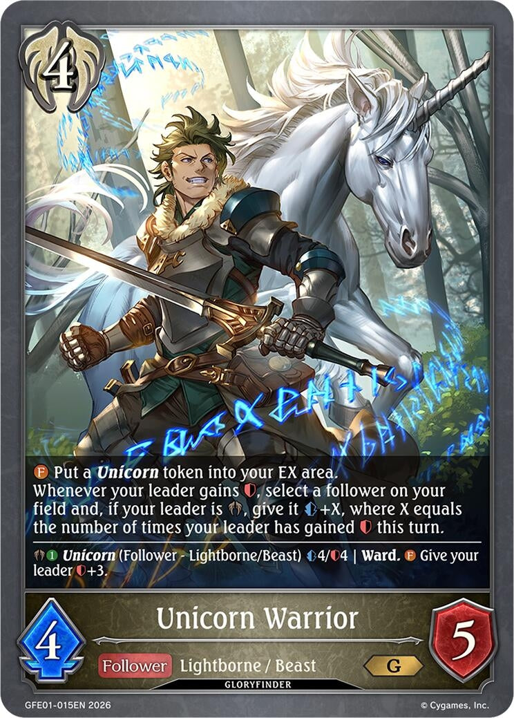 Image for Unicorn Warrior (GFE01-015EN) (GFE) - Shadowverse: Evolve