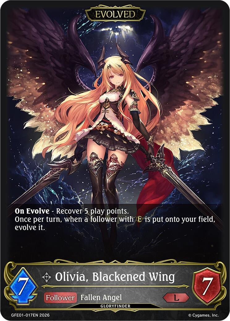 Image for Olivia, Blackened Wing (Evolved) (GFE01-017EN) (GFE) - Shadowverse: Evolve